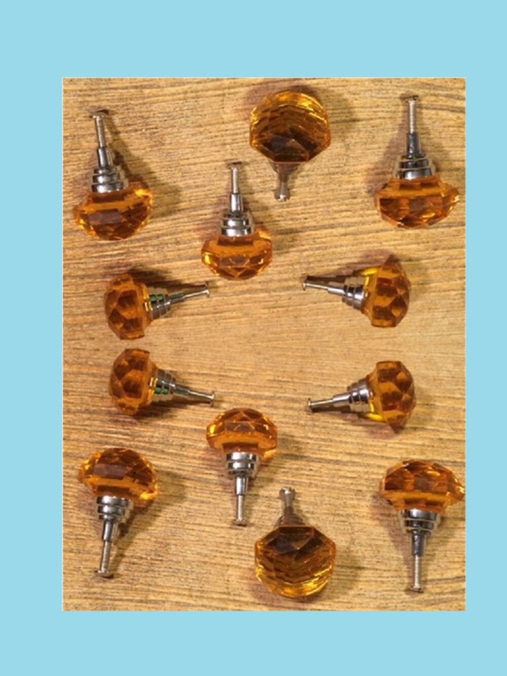Twelve (12) Large Amber Solid Crystal Drawer Knob Cabinet Pull Twelve (12) HO14A
